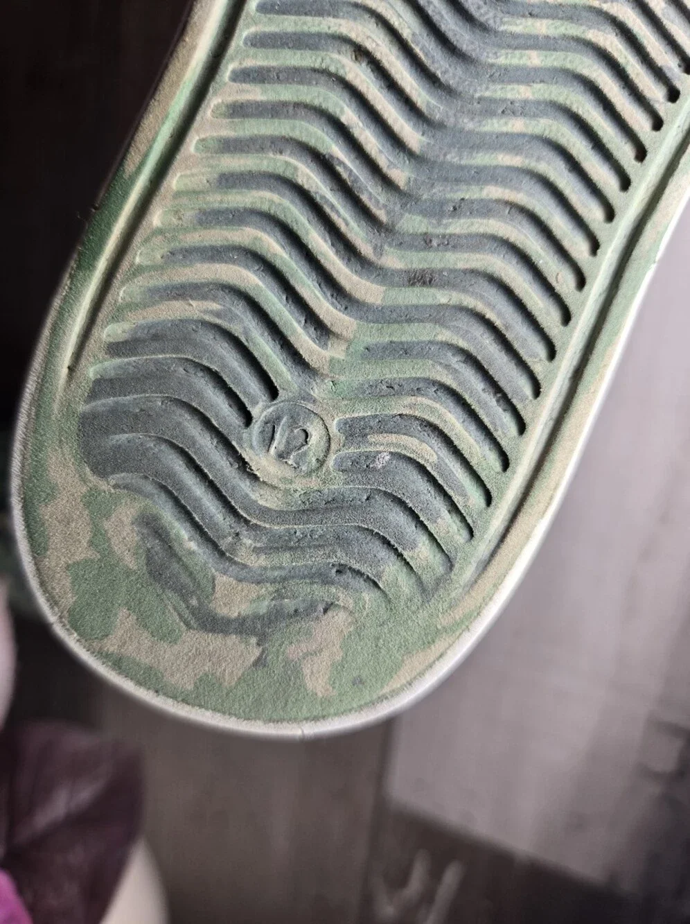 Skechers Boys Size 12 Green Camo Slip‑On Sneakers